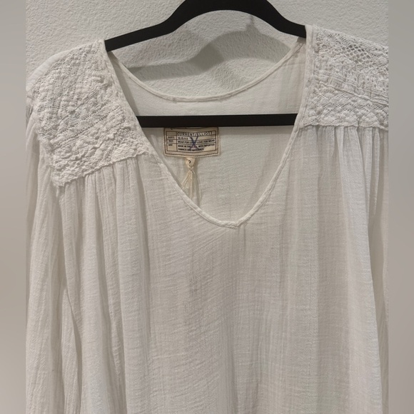 NWT Current/Elliott The Picnic Shirt Sugar Crochet White Boho Gauzy Blouse 2 - Picture 4 of 16
